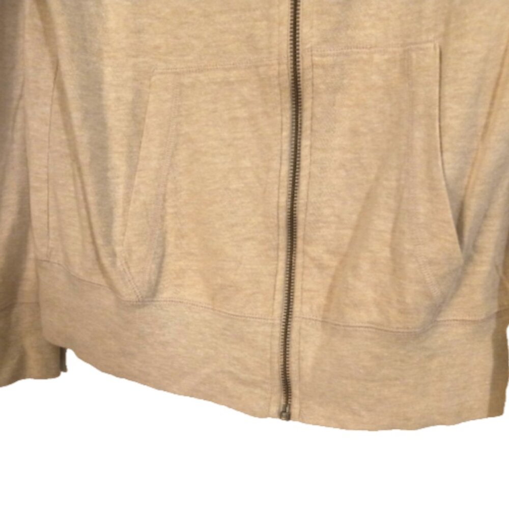 Nike Just Do It Hoodie Mens M Beige Full Zip Lightweight Sweatshirt 726057-140 - Picture 3 of 11